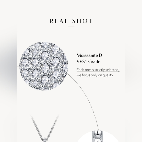 Sterling silver diamond necklace - Picture 2 of 9